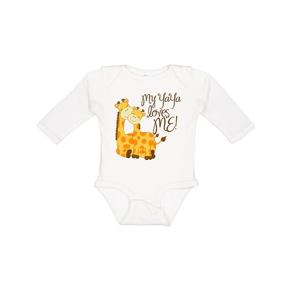 Inktastic My Yaya Loves Me Boys or Girls Long Sleeve Baby Bodysuit