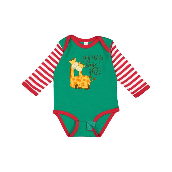 Inktastic My Yaya Loves Me Boys or Girls Long Sleeve Baby Bodysuit