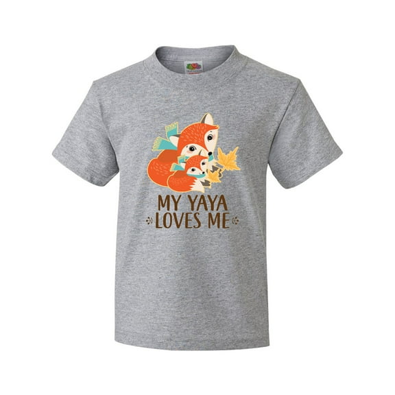 Inktastic My Yaya Loves Me Cute Fox Youth T-Shirt
