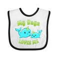 thumbnail image 1 of Inktastic My Yaya Loves Me- Cute Narwhal Boys or Girls Baby Bib, 1 of 4