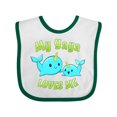 thumbnail image 1 of Inktastic My Yaya Loves Me- Cute Narwhal Boys or Girls Baby Bib, 1 of 4