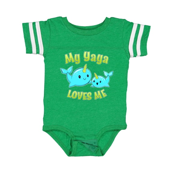 Inktastic My Yaya Loves Me Cute Narwhal Boys or Girls Baby Bodysuit