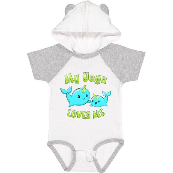Inktastic My Yaya Loves Me Cute Narwhal Boys or Girls Baby Bodysuit