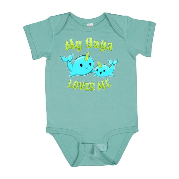 Inktastic My Yaya Loves Me Cute Narwhal Boys or Girls Baby Bodysuit