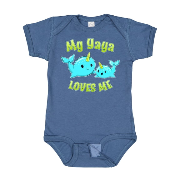 Inktastic My Yaya Loves Me Cute Narwhal Boys or Girls Baby Bodysuit