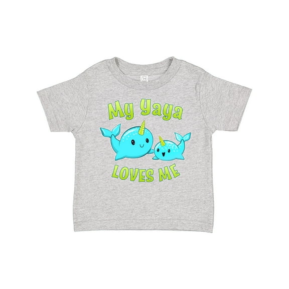Inktastic My Yaya Loves Me- Cute Narwhal Boys or Girls Toddler T-Shirt