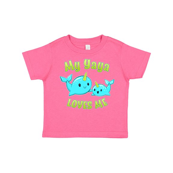 Inktastic My Yaya Loves Me- Cute Narwhal Boys or Girls Toddler T-Shirt