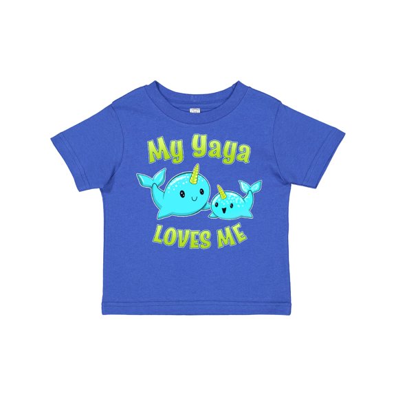 Inktastic My Yaya Loves Me- Cute Narwhal Boys or Girls Toddler T-Shirt