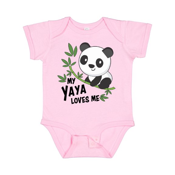 Inktastic My Yaya Loves Me- Cute Panda Boys or Girls Baby Bodysuit