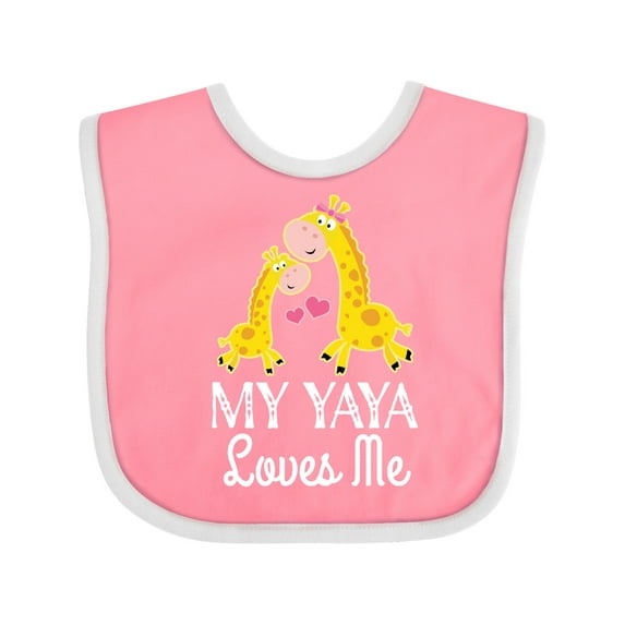 Inktastic My Yaya Loves Me Giraffe Boys or Girls Baby Bib