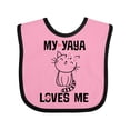 thumbnail image 1 of Inktastic My Yaya Loves Me Girls Girls Baby Bib, 1 of 4