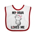thumbnail image 1 of Inktastic My Yaya Loves Me Girls Girls Baby Bib, 1 of 4