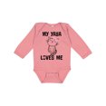 thumbnail image 1 of Inktastic My Yaya Loves Me Girls Girls Long Sleeve Baby Bodysuit, 1 of 5
