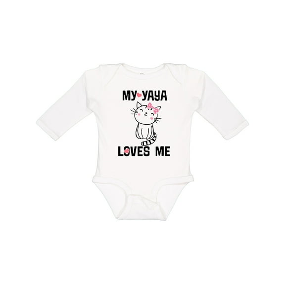 Inktastic My Yaya Loves Me Girls Girls Long Sleeve Baby Bodysuit
