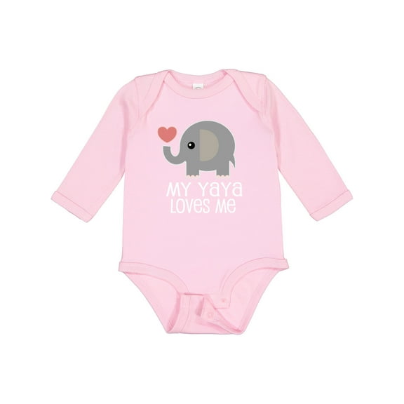 Inktastic My Yaya Loves Me Grandchild Boys or Girls Long Sleeve Baby Bodysuit