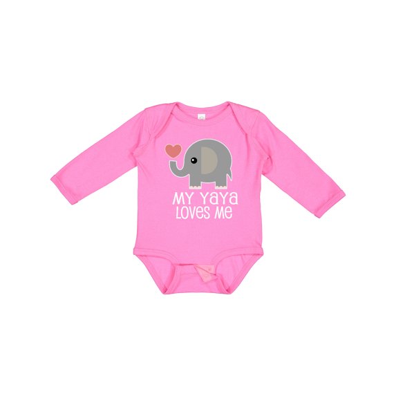 Inktastic My Yaya Loves Me Grandchild Boys or Girls Long Sleeve Baby Bodysuit