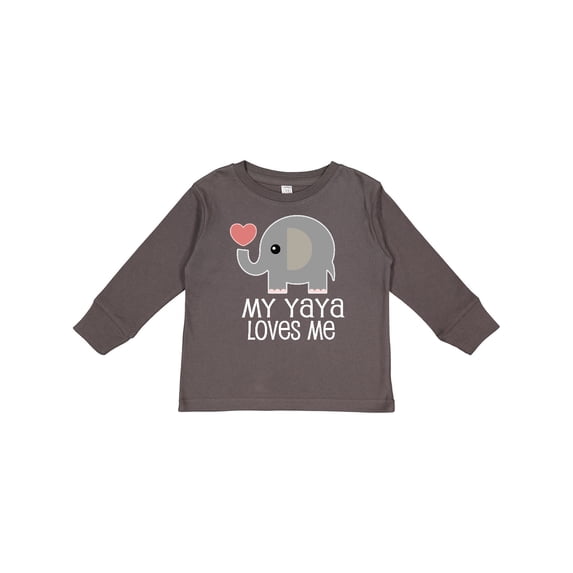 Inktastic My Yaya Loves Me Grandchild Boys or Girls Long Sleeve Toddler T-Shirt