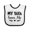 thumbnail image 1 of Inktastic My Yaya Loves Me Grandchild Girls Baby Bib, 1 of 4