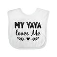 thumbnail image 1 of Inktastic My Yaya Loves Me Grandchild Girls Baby Bib, 1 of 4