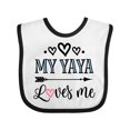thumbnail image 1 of Inktastic My Yaya Loves Me Grandchild Girls Baby Bib, 1 of 4