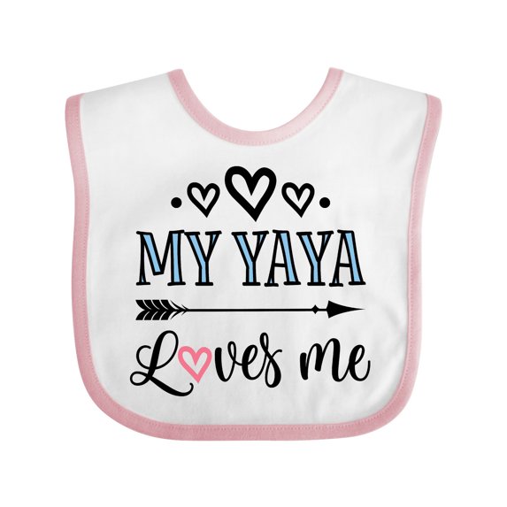 Inktastic My Yaya Loves Me Grandchild Girls Baby Bib