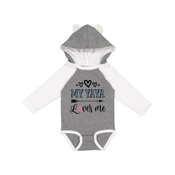 Inktastic My Yaya Loves Me Grandchild Girls Long Sleeve Baby Bodysuit