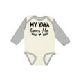 thumbnail image 1 of Inktastic My Yaya Loves Me Grandchild Girls Long Sleeve Baby Bodysuit, 1 of 5