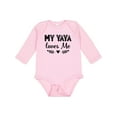 thumbnail image 1 of Inktastic My Yaya Loves Me Grandchild Girls Long Sleeve Baby Bodysuit, 1 of 5