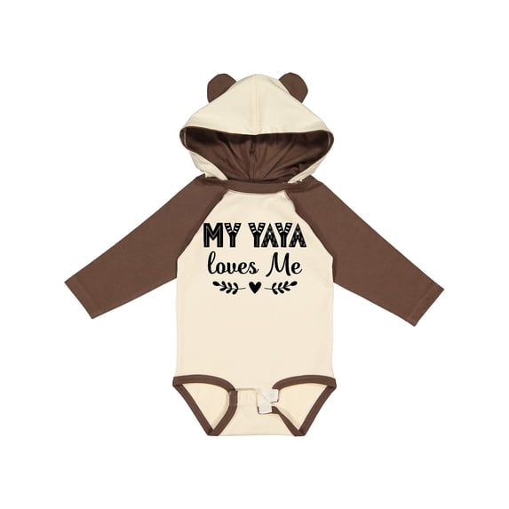 Inktastic My Yaya Loves Me Grandchild Girls Long Sleeve Baby Bodysuit