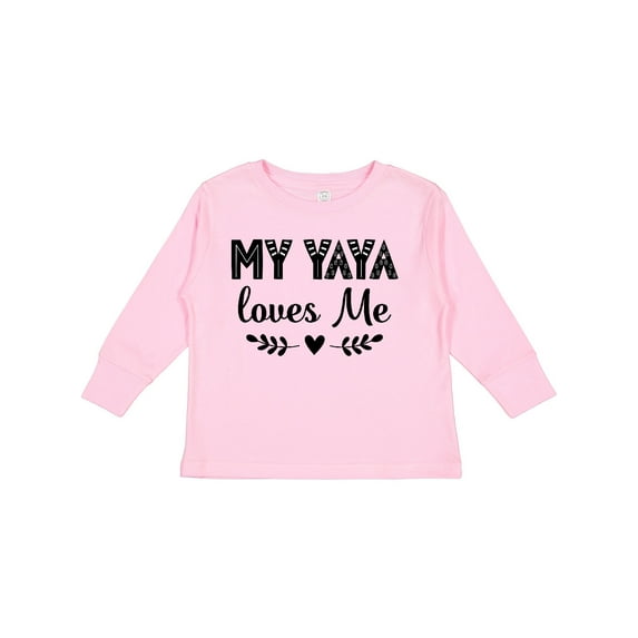 Inktastic My Yaya Loves Me Grandchild Girls Long Sleeve Toddler T-Shirt