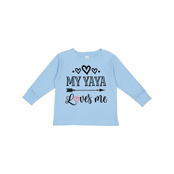 Inktastic My Yaya Loves Me Grandchild Girls Long Sleeve Toddler T-Shirt