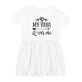thumbnail image 1 of Inktastic My Yaya Loves Me Grandchild Girls Toddler Dress, 1 of 5