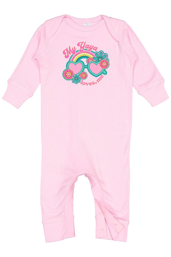 My Yaya Loves Me Grandchild Rainbow Baby Romper Coveralls
