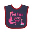 thumbnail image 1 of Inktastic My Yaya Loves Me Granddaughter Dinosaur Girls Baby Bib, 1 of 4