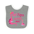 thumbnail image 1 of Inktastic My Yaya Loves Me Granddaughter Dinosaur Girls Baby Bib, 1 of 4