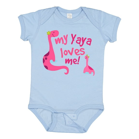 Inktastic My Yaya Loves Me Granddaughter Dinosaur Girls Baby Bodysuit