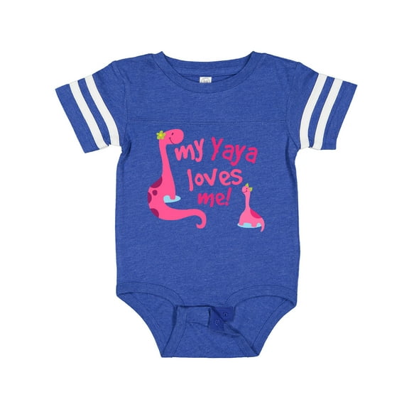 Inktastic My Yaya Loves Me Granddaughter Dinosaur Girls Baby Bodysuit