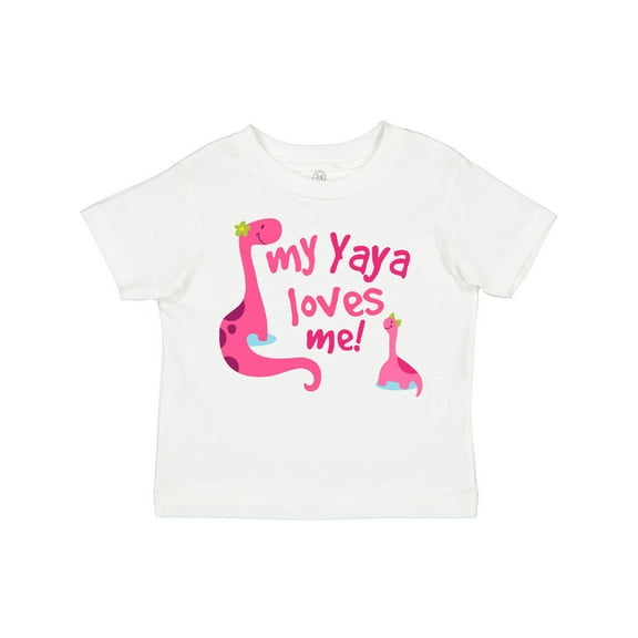 Inktastic My Yaya Loves Me Granddaughter Dinosaur Girls Toddler T-Shirt