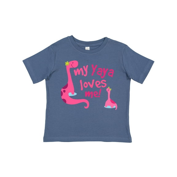 Inktastic My Yaya Loves Me Granddaughter Dinosaur Girls Toddler T-Shirt