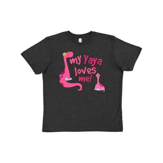 Inktastic My Yaya Loves Me Granddaughter Dinosaur Youth T-Shirt