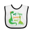 thumbnail image 1 of Inktastic My Yaya Loves Me Grandson Dinosaur Boys Baby Bib, 1 of 4