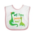 thumbnail image 1 of Inktastic My Yaya Loves Me Grandson Dinosaur Boys Baby Bib, 1 of 4