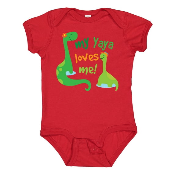 Inktastic My Yaya Loves Me Grandson Dinosaur Boys Baby Bodysuit