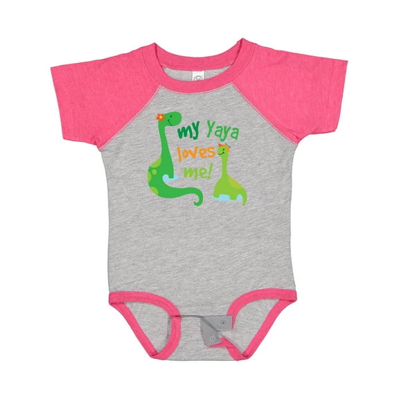 Inktastic My Yaya Loves Me Grandson Dinosaur Boys Baby Bodysuit