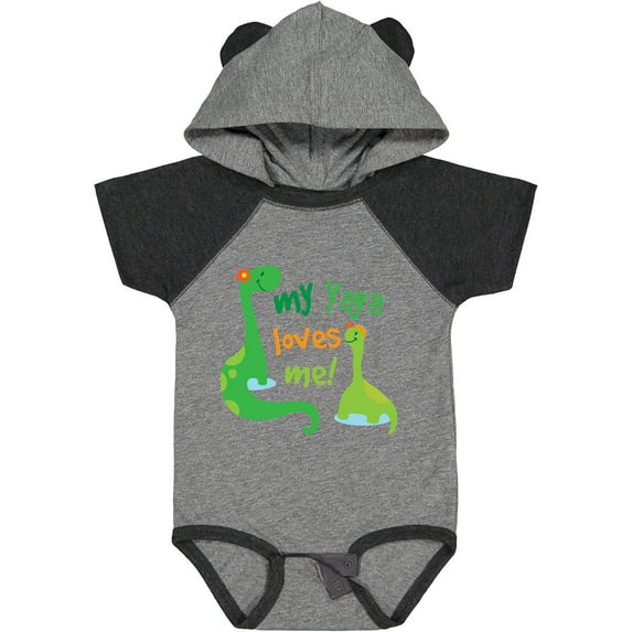 Inktastic My Yaya Loves Me Grandson Dinosaur Boys Baby Bodysuit