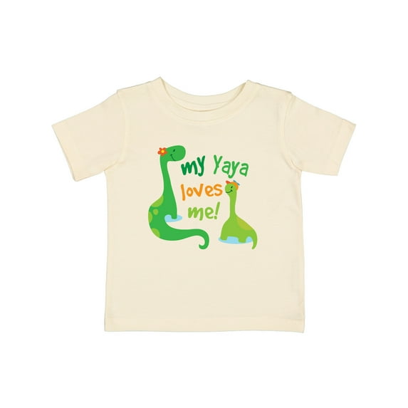 Inktastic My Yaya Loves Me Grandson Dinosaur Boys Baby T-Shirt