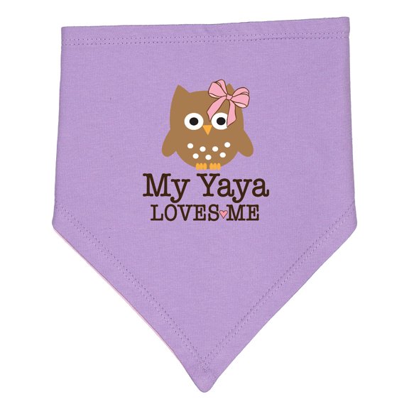 Inktastic My Yaya Loves Me Owl Girls Grandchild Baby Bandana Bib