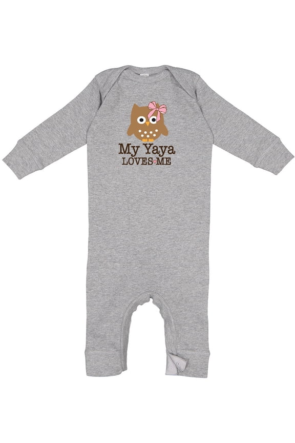 My Yaya Loves Me Owl Girls Grandchild Baby Romper Coveralls