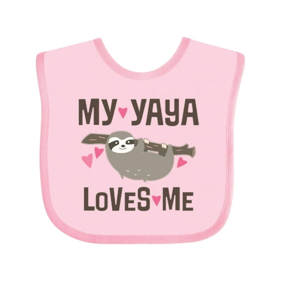 Inktastic My Yaya Loves Me Sloth Girls Baby Bib