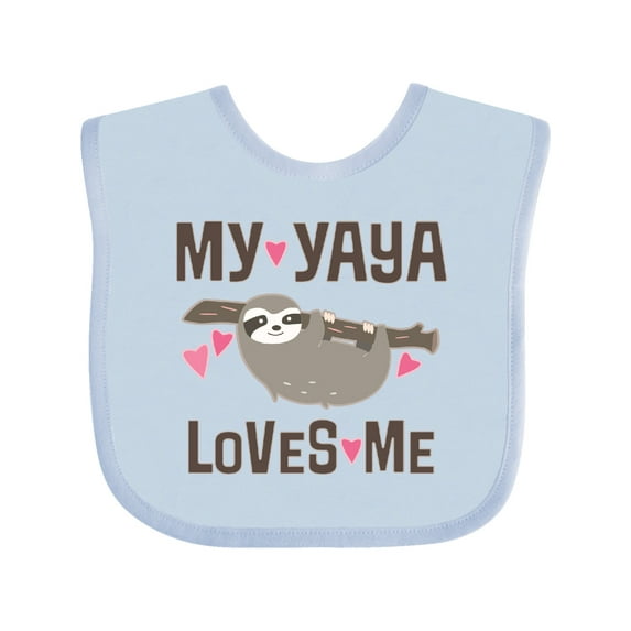 Inktastic My Yaya Loves Me Sloth Girls Baby Bib